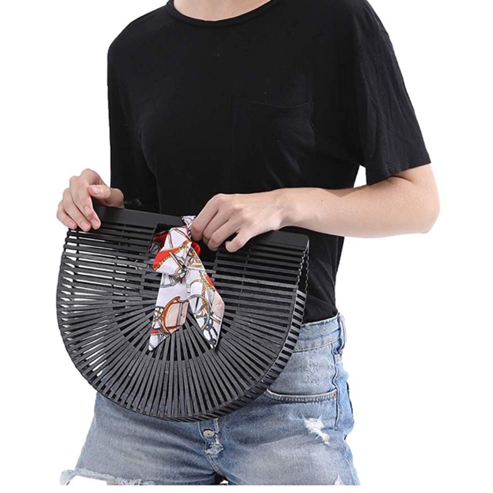 Black Wooden Clutch